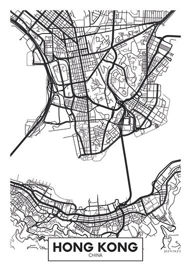 City Map - stadskaart va Hong Kong