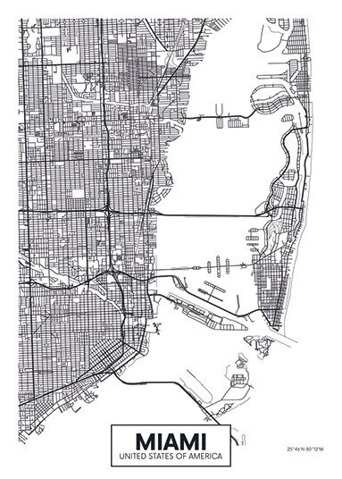 City Map - stadskaart van Miami