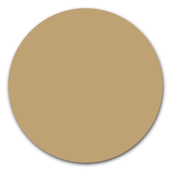 Muurcirkel donker beige - ronde wanddecoratie in uni kleure