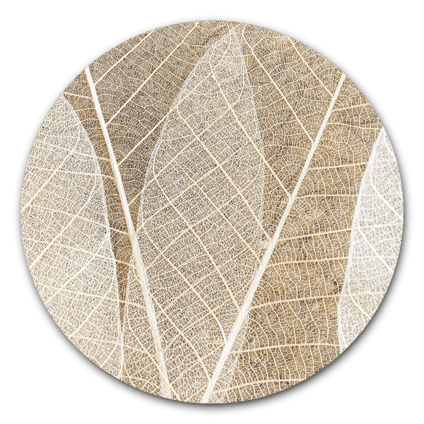 Leaf Texture - ronde natuur muurdecoratie