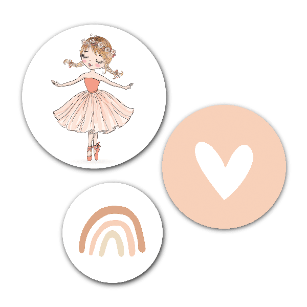 Muurcirkel set Ballerina - wanddecoratie kinderkamer