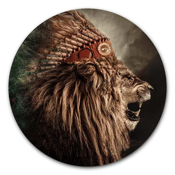 Muurcirkel Native lion