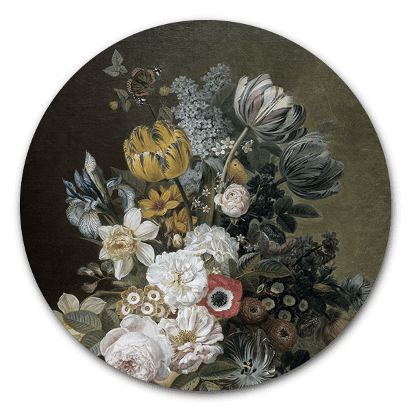 Muurcirkel Stilleven met bloemen van Eelke Jelles Eelkema