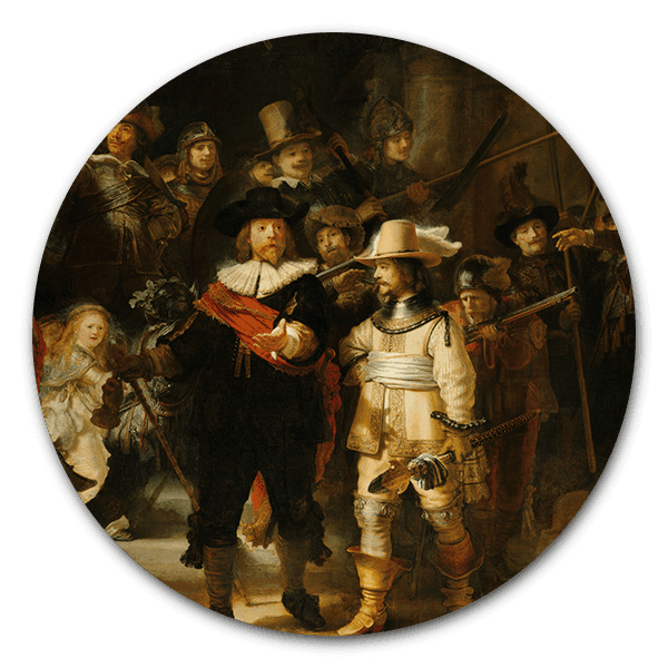 Muurcirkel De Nachtwacht van Rembrandt van Rijn