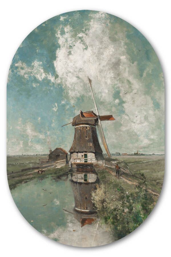 Muurovaal Een molen aan de poldervaart