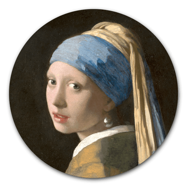 Muurcirkel Het meisje met de parel van Johannes Vermeer